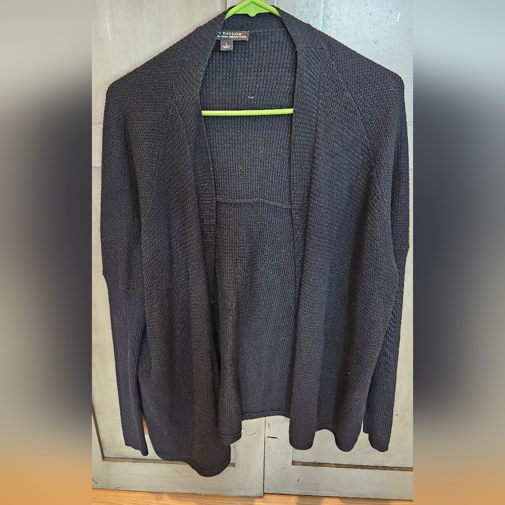 Ann Taylor Merino Wool Black Cardigan
